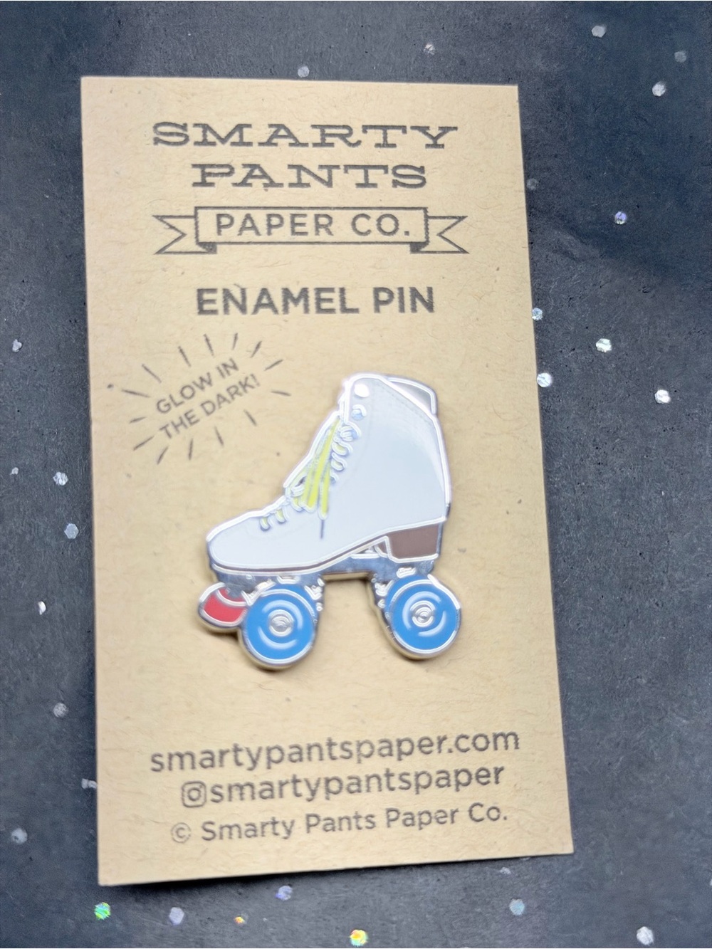 White Roller Skate Enamel Pin